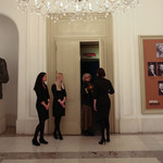 Alja Predan and hostesses <em>Photo: Boštjan Lah</em>